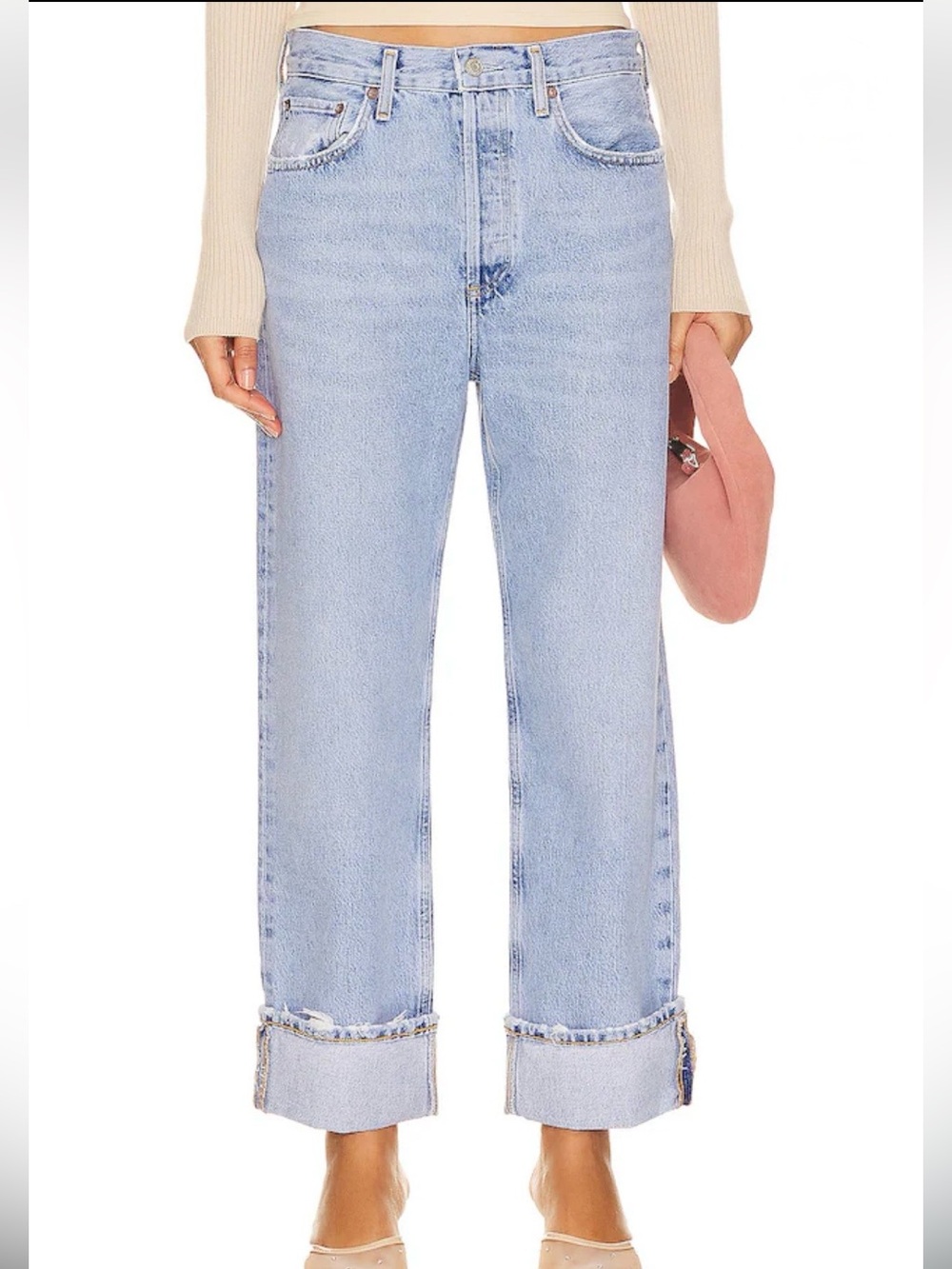 Agolde Fran Low Slung Easy Straight Jeans in Force